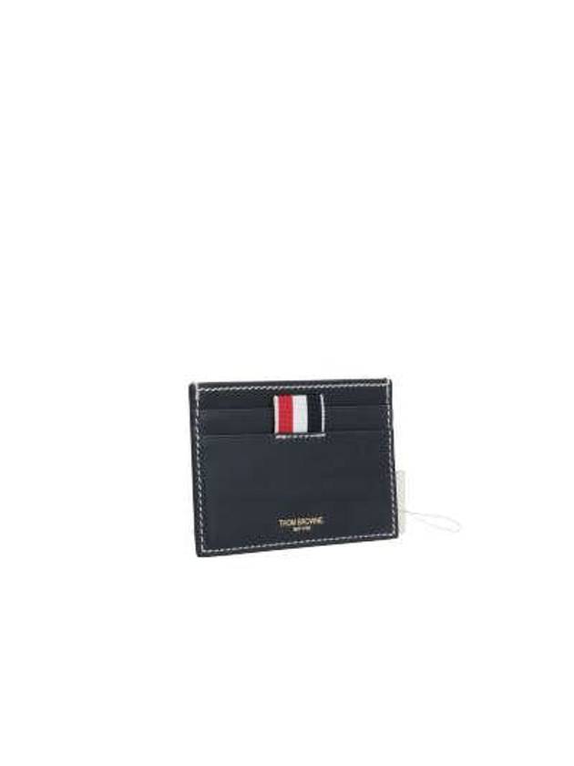 Stitched Vacchetta Card Wallet Navy - THOM BROWNE - BALAAN 3