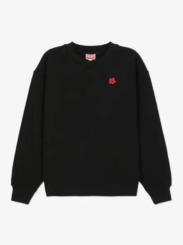 Boke Flower Embroidery Crew Neck Sweatshirt Black - KENZO - BALAAN 2