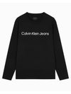 Jeans Institutional Logo Relaxed Fit Long Sleeve T-Shirt Black - CALVIN KLEIN - BALAAN 1