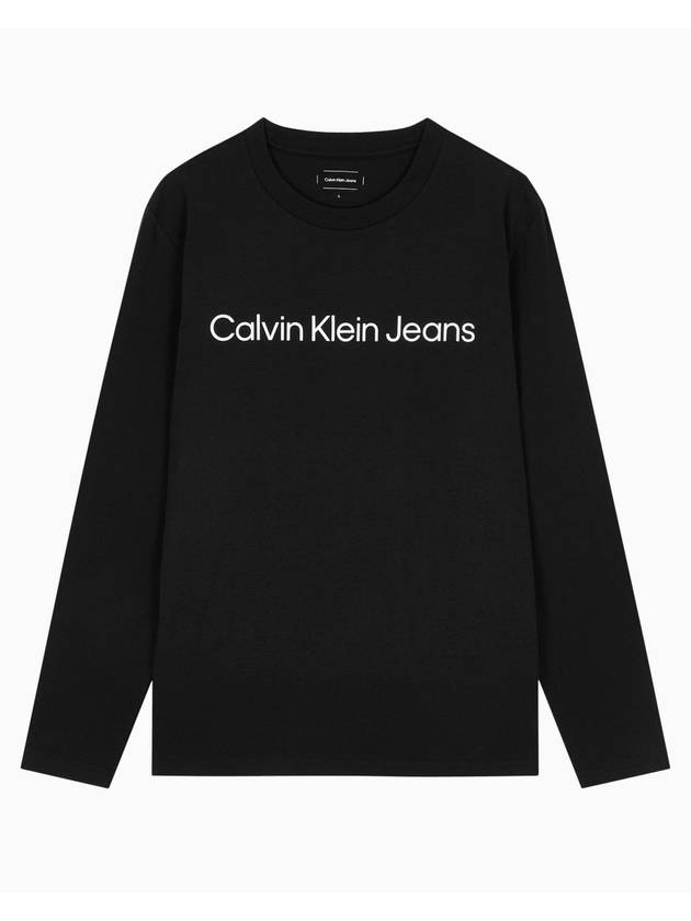 Jeans Institutional Logo Relaxed Fit Long Sleeve T-Shirt Black - CALVIN KLEIN - BALAAN 1