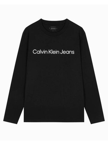 Jeans Institutional Logo Relaxed Fit Long Sleeve T-Shirt Black - CALVIN KLEIN - BALAAN 1