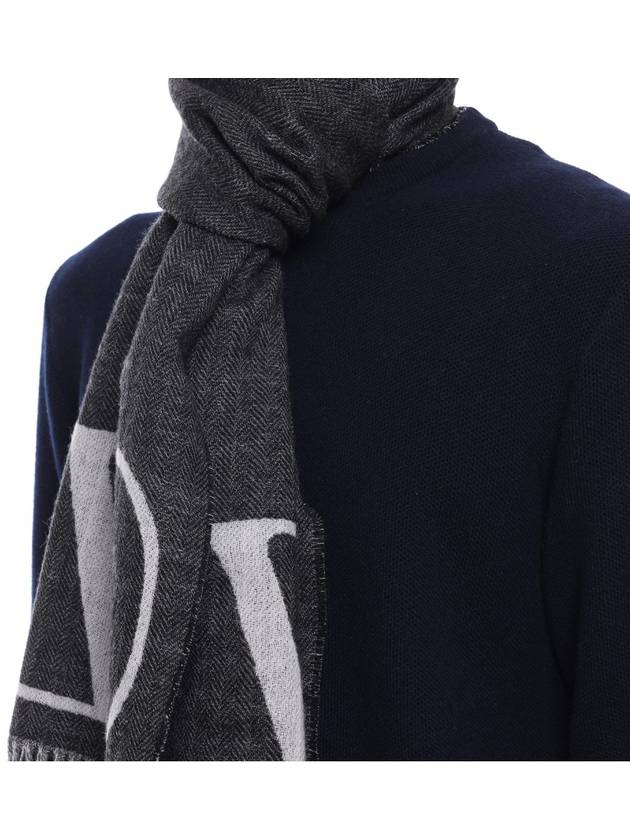 Men s V Logo Wool Cashmere Muffler 5Y2ER033 DMA ZJB 24F - VALENTINO - BALAAN 5