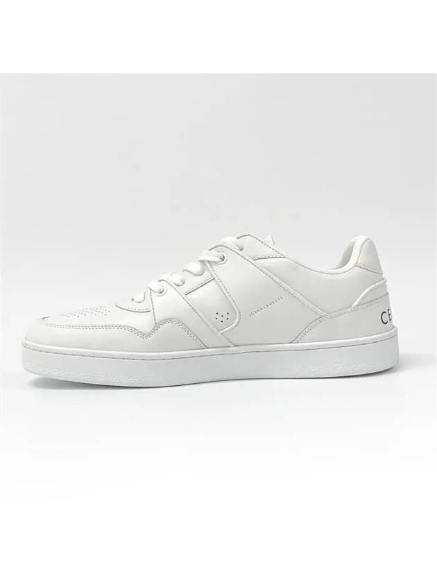 Men's Lace Up Calfskin Low-Top Sneakers Optic White - CELINE - BALAAN 3