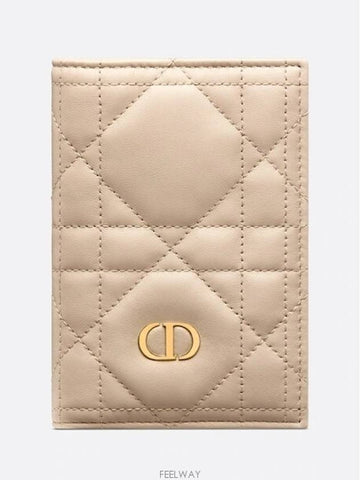 Miss Caro Passport Holder Powder Beige Macrocannage Sheepskin - DIOR - BALAAN 1