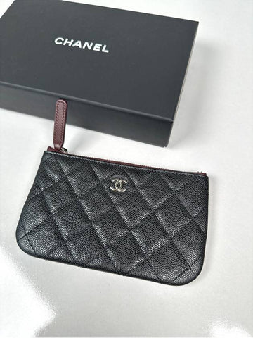 Classic mini small pouch caviar silver plate - CHANEL - BALAAN 1