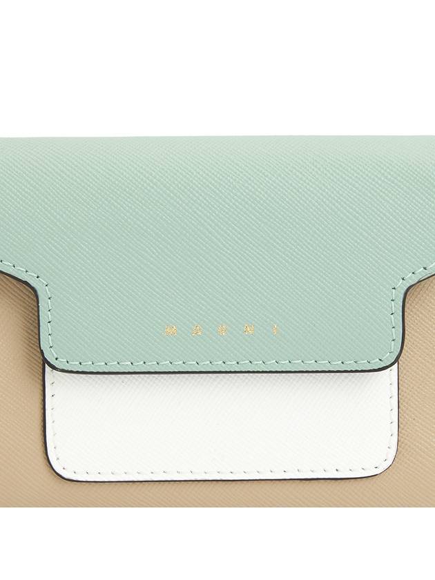 Saffiano Tri-Fold Half Wallet Blue - MARNI - BALAAN 8