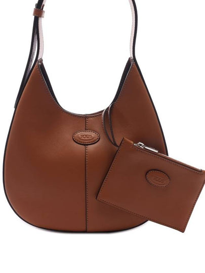 DI Logo Debossed Shoulder Bag Brown - TOD'S - BALAAN 2