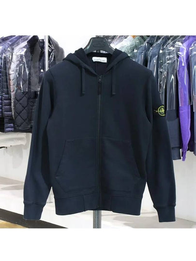 Wappen Patch Brushed Hooded Zip Up 64220 Navy - STONE ISLAND - BALAAN 2