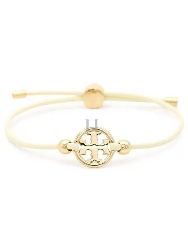 Miller Logo Charm Slider Leather Bracelet White - TORY BURCH - BALAAN 2