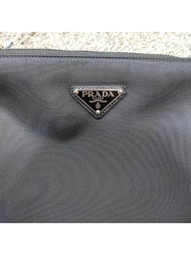 Triangle Logo Re-Nylon Saffiano Leather Shoulder Bag Black - PRADA - BALAAN 6