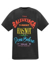 Slogan Print Oversized Short Sleeve T-Shirt Black - BALENCIAGA - BALAAN 2