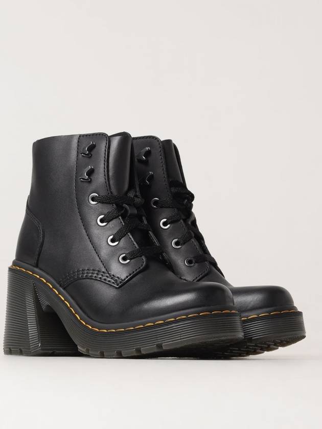 Jessie Lace-up Leather Heel Walker Boots Black - DR. MARTENS - BALAAN 3