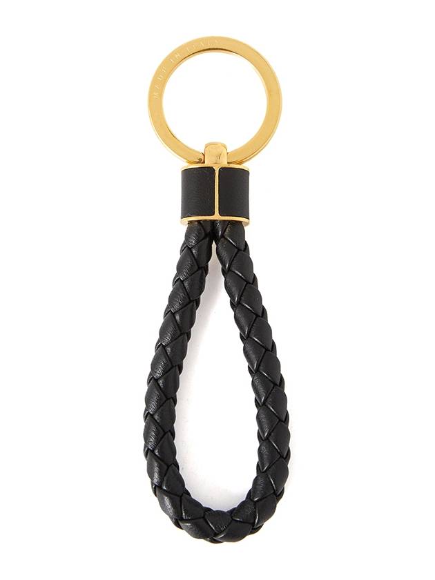 Intrecciato Lambskin Key Holder Black - BOTTEGA VENETA - BALAAN 3