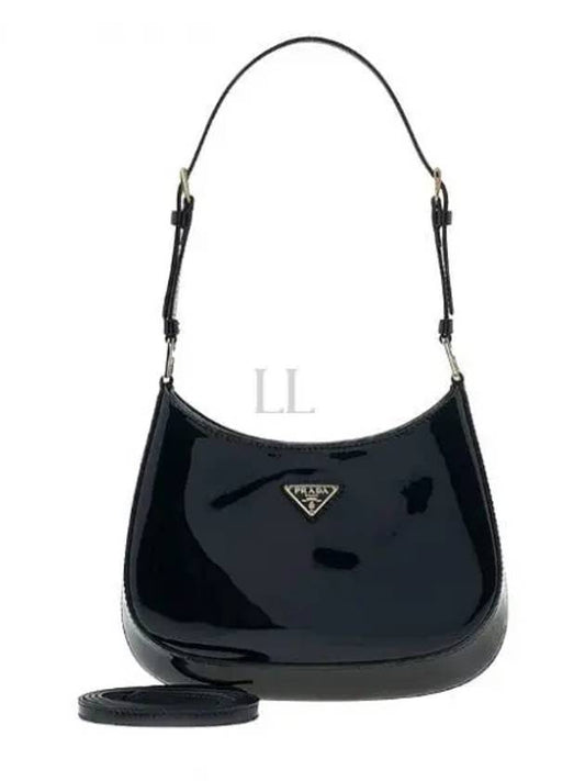 Cleo Patent Leather Shoulder Bag Black - PRADA - BALAAN 2