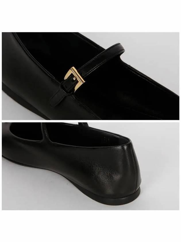 Prada Triangle Logo Nappa Leather Mary Jane Flat Shoes Black - PRADA - BALAAN 6