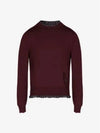 Distressed Layered Wool Knit Top Burgundy - MAISON MARGIELA - BALAAN 2