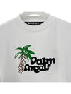 Logo Print Short Sleeve T-Shirt White - PALM ANGELS - BALAAN 4