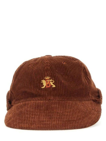 Embroidered Logo Corduroy Ball Cap Brown - BARACUTA - BALAAN 1