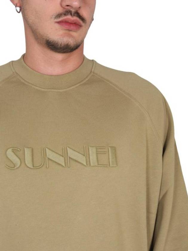 Embroidered Logo Crew Neck Sweatshirt Beige - SUNNEI - BALAAN 5