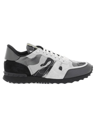 Rockrunner Camouflage Low Top Sneakers Grey - VALENTINO - BALAAN 1