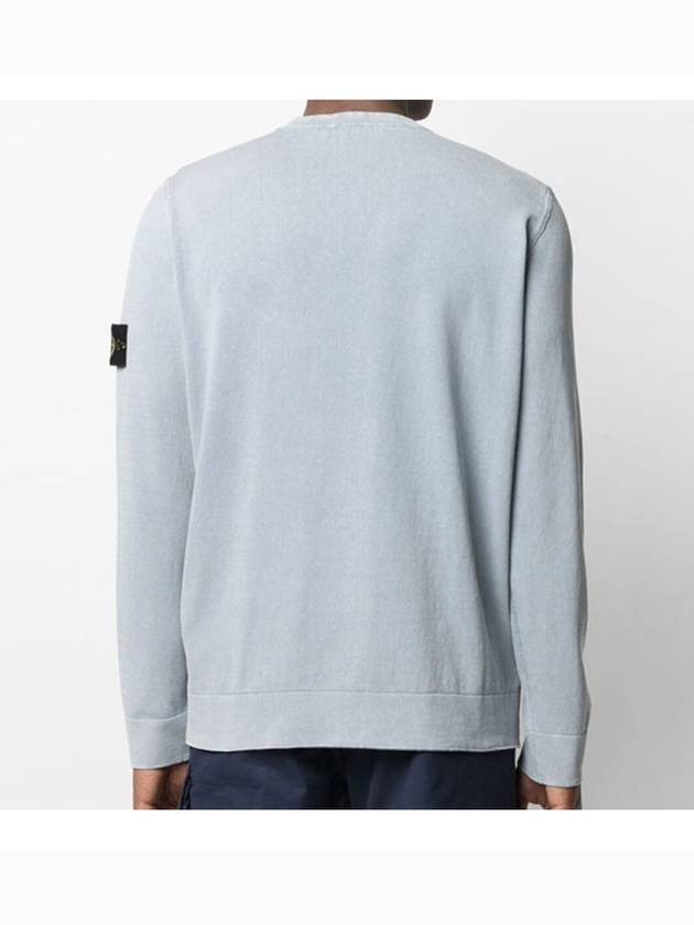 Wappen Patch Cotton Knit Top Blue Grey - STONE ISLAND - BALAAN 7