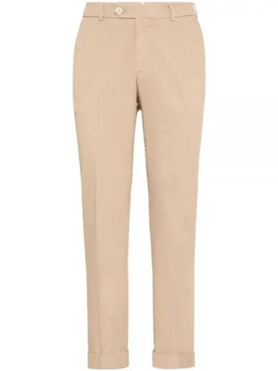 Tapered Chino Cotton Straight Pants Beige - BRUNELLO CUCINELLI - BALAAN 2