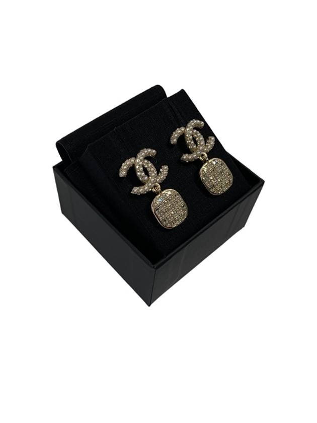 Earrings CC Logo Gold Crystal Drop Square Earrings AB6560 - CHANEL - BALAAN 4