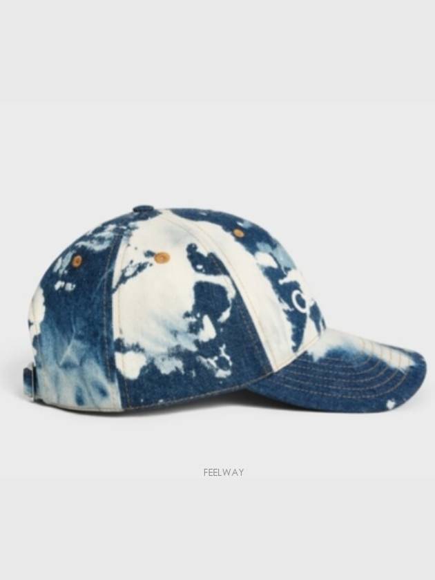 Embroidered Logo Cloudy Horizon Denim Ball Cap Blue - CELINE - BALAAN 4