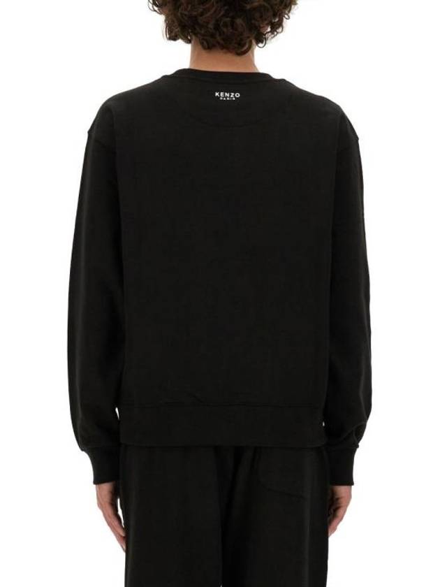 Boke Flower Embroidery Crew Neck Cotton Sweatshirt Black - KENZO - BALAAN 4