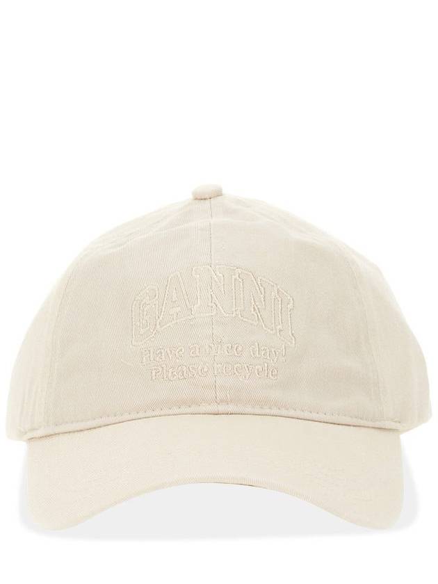 Embroidered Logo Ball Cap Ivory - GANNI - BALAAN 2