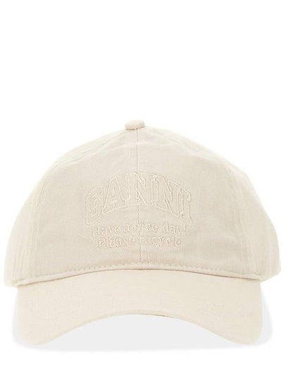 Embroidered Logo Ball Cap Ivory - GANNI - BALAAN 2