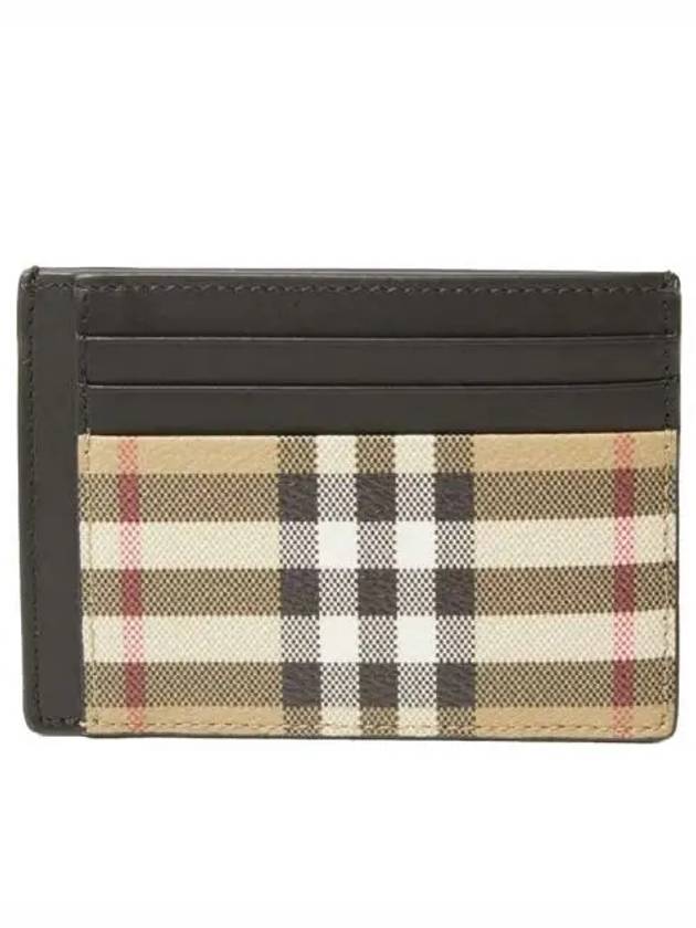 Check Logo Engraved Card Wallet Beige Black - BURBERRY - BALAAN 2