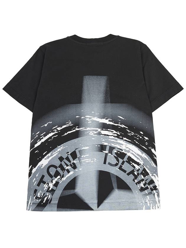 Kids Logo Print Short Sleeve T-Shirt Black - STONE ISLAND - BALAAN 3