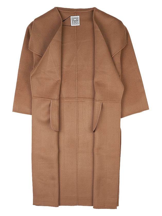 Signature Wool Cashmere Single Coat Camel - TOTEME - BALAAN 9