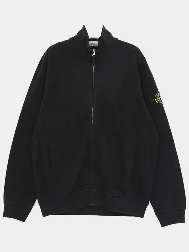 Logo Patch Zipper Zip-Up Jacket Black - STONE ISLAND - BALAAN 4