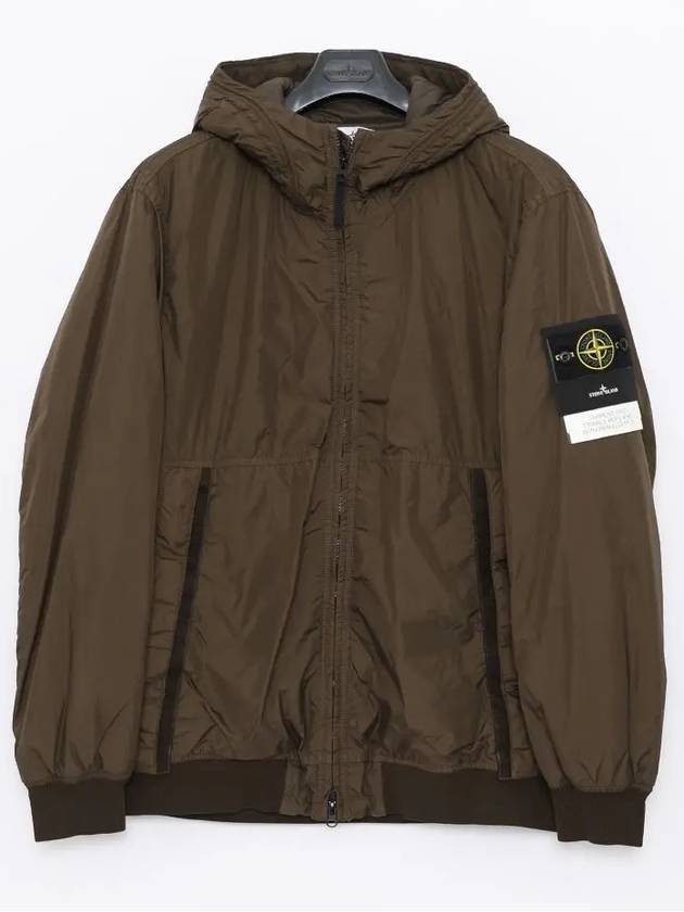 Men's Garment Dyed Crinkle Reps Recycled Nylon Primaloft TC Hooded Jacket Olive Green - STONE ISLAND - BALAAN 4