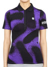 Women's Golf Polo Short Sleeve T-Shirt Black Blue - HYDROGEN - BALAAN 2