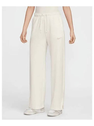 Sportswear Velor Velvet High Waist Wide Leg Track Pants White - NIKE - BALAAN 1