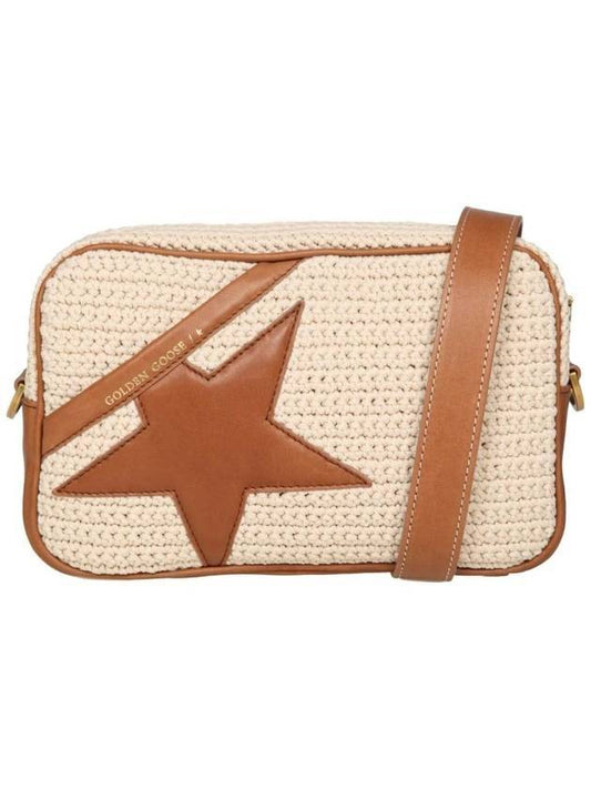 Star Patch Zipper Shoulder Bag Brown - GOLDEN GOOSE - BALAAN 1