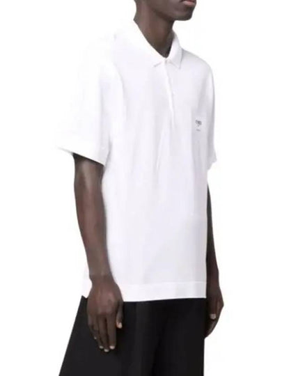 Men's Logo Patch Short Sleeve Polo Shirt White - FENDI - BALAAN 2