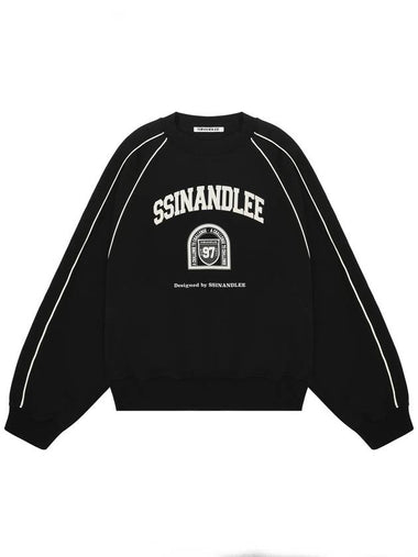 97 College Piping Short Sweatshirt Black - SSINANDLEE - BALAAN 1