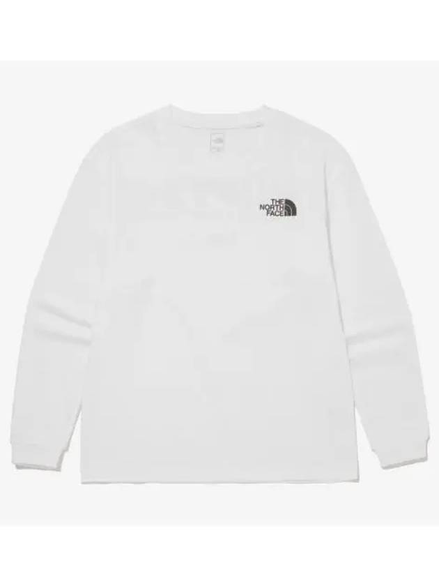 The North Face KIDS High Mountain Long Sleeve Round Tee NT7TQ50S WHT - THE NORTH FACE - BALAAN 1