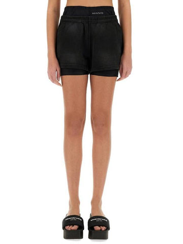 T By Alexander Wang Shorts With Logo - ALEXANDER WANG - BALAAN 1