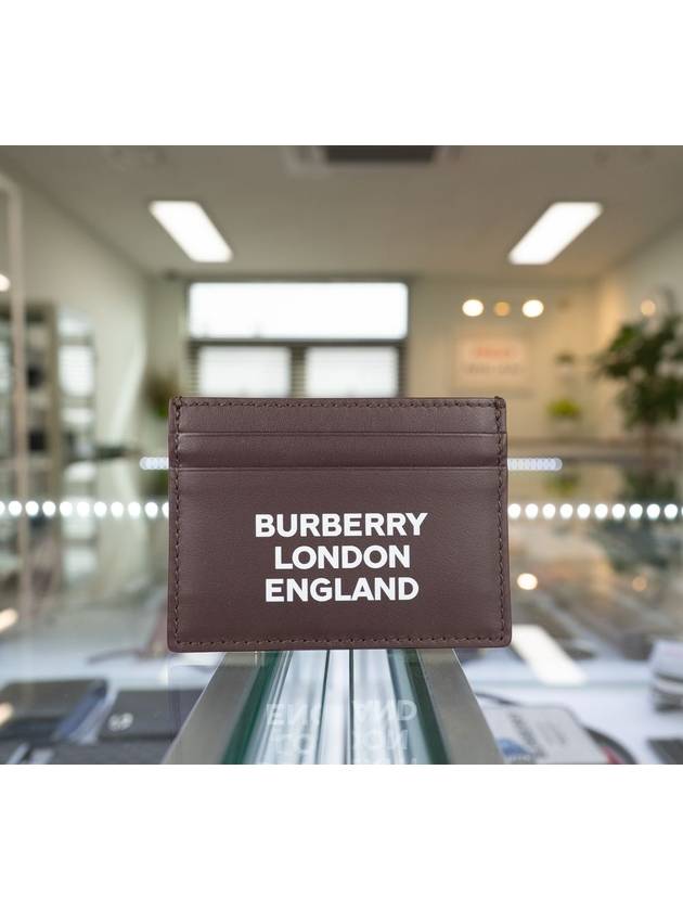 Logo Leather Card Wallet Burgundy - BURBERRY - BALAAN 2