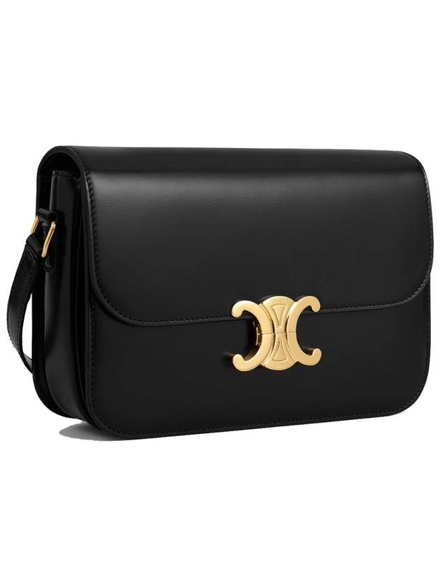 Classique Triomphe Shiny Calfskin Shoulder Bag Black - CELINE - BALAAN 4