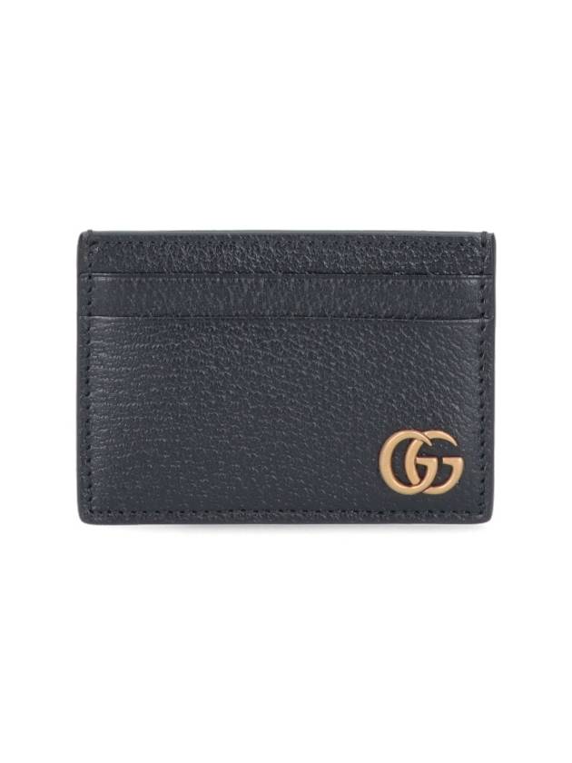 GG Marmont Leather Card Wallet Black - GUCCI - BALAAN 2