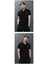 Stretch Cotton Pique Short Sleeve Polo Shirt Black - STONE ISLAND - BALAAN 3