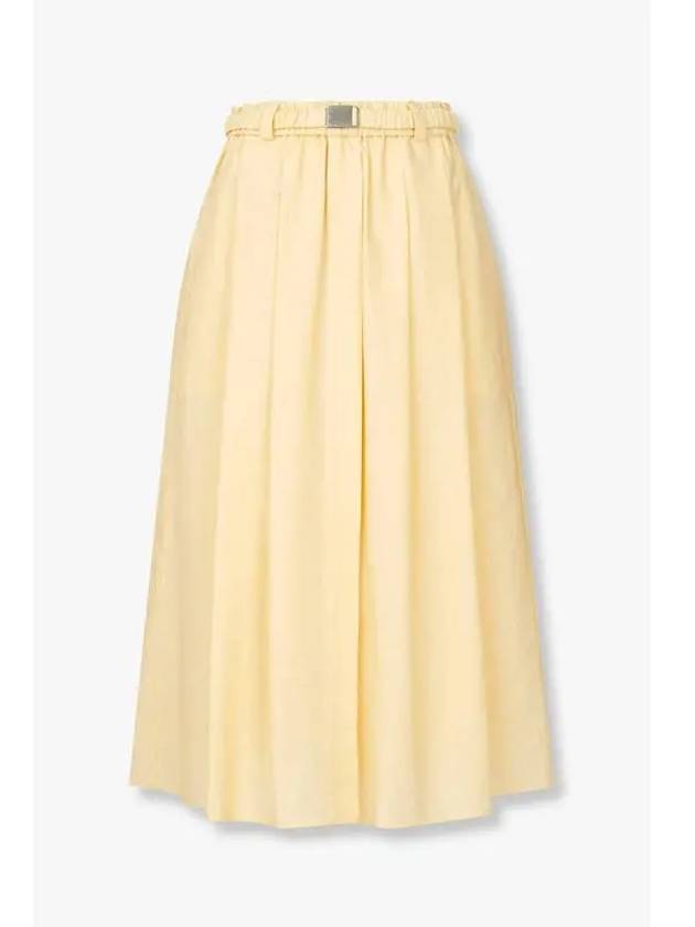 Women s Belted Easy A Line Skirt Yellow - BRUNELLO CUCINELLI - BALAAN 1