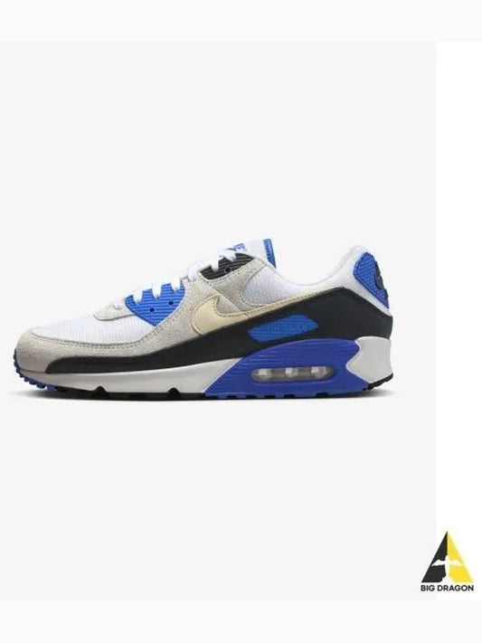 Air Max 90 Premium M White Racer Blue Black Khaki HF3449 100 - NIKE - BALAAN 1