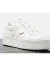 Downtown Bold Leather Low Top Sneakers White - PRADA - BALAAN 3